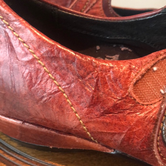 Aetrex Brown Leather Flats Topstitching EUC - Picture 11 of 16